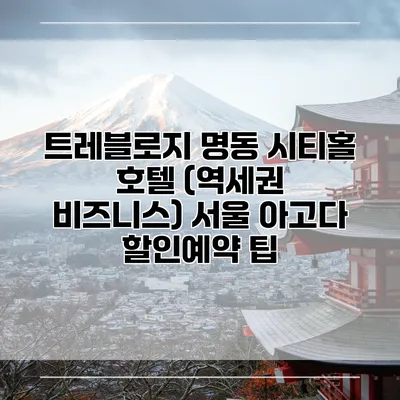 트레블로지 명동 시티홀 호텔 (역세권 비즈니스) 서울 아고다 할인예약 팁