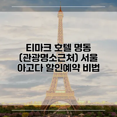 티마크 호텔 명동 (관광명소근처) 서울 아고다 할인예약 비법