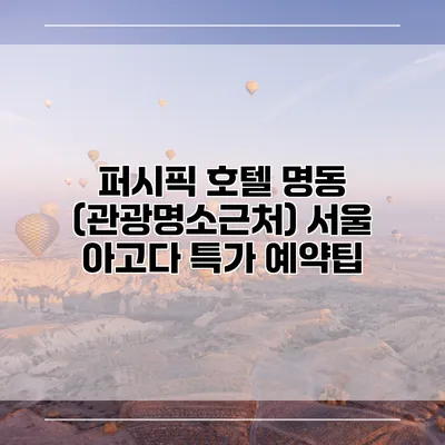 퍼시픽 호텔 명동 (관광명소근처) 서울 아고다 특가 예약팁