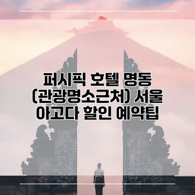 퍼시픽 호텔 명동 (관광명소근처) 서울 아고다 할인 예약팁