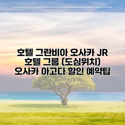 호텔 그란비아 오사카 JR 호텔 그룹 (도심위치) 오사카 아고다 할인 예약팁
