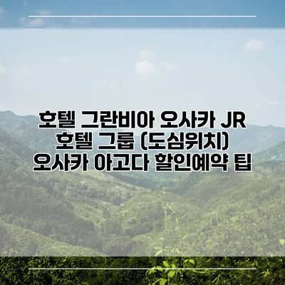 호텔 그란비아 오사카 JR 호텔 그룹 (도심위치) 오사카 아고다 할인예약 팁