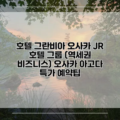 호텔 그란비아 오사카 JR 호텔 그룹 (역세권 비즈니스) 오사카 아고다 특가 예약팁