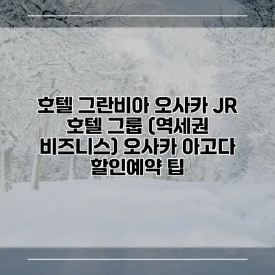 호텔 그란비아 오사카 JR 호텔 그룹 (역세권 비즈니스) 오사카 아고다 할인예약 팁