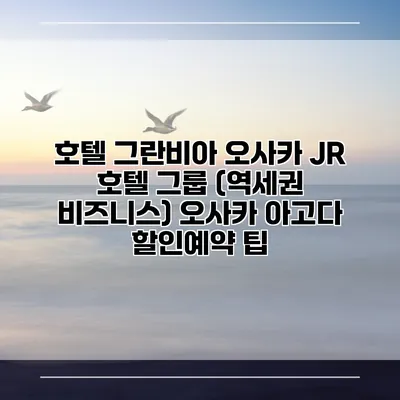 호텔 그란비아 오사카 JR 호텔 그룹 (역세권 비즈니스) 오사카 아고다 할인예약 팁