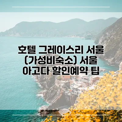 호텔 그레이스리 서울 (가성비숙소) 서울 아고다 할인예약 팁