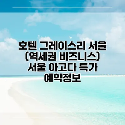 호텔 그레이스리 서울 (역세권 비즈니스) 서울 아고다 특가 예약정보