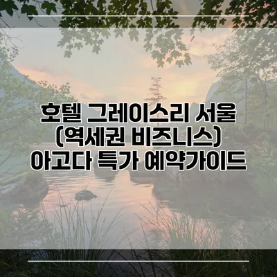 호텔 그레이스리 서울 (역세권 비즈니스) 아고다 특가 예약가이드