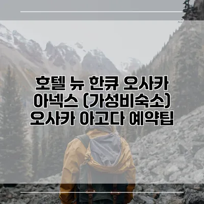호텔 뉴 한큐 오사카 아넥스 (가성비숙소) 오사카 아고다 예약팁