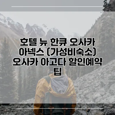 호텔 뉴 한큐 오사카 아넥스 (가성비숙소) 오사카 아고다 할인예약 팁