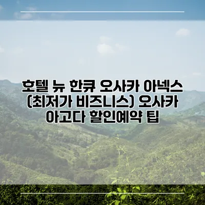 호텔 뉴 한큐 오사카 아넥스 (최저가 비즈니스) 오사카 아고다 할인예약 팁