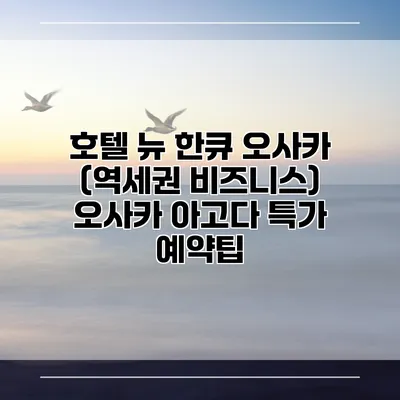 호텔 뉴 한큐 오사카 (역세권 비즈니스) 오사카 아고다 특가 예약팁