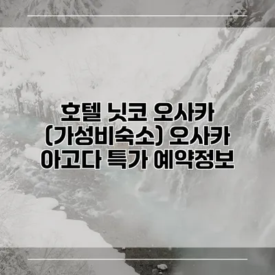 호텔 닛코 오사카 (가성비숙소) 오사카 아고다 특가 예약정보