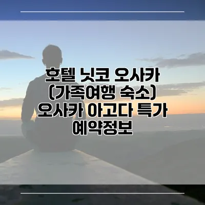 호텔 닛코 오사카 (가족여행 숙소) 오사카 아고다 특가 예약정보