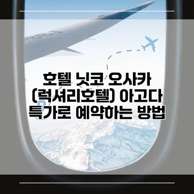 호텔 닛코 오사카 (럭셔리호텔) 아고다 특가로 예약하는 방법