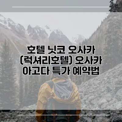 호텔 닛코 오사카 (럭셔리호텔) 오사카 아고다 특가 예약법
