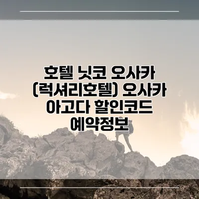 호텔 닛코 오사카 (럭셔리호텔) 오사카 아고다 할인코드 예약정보