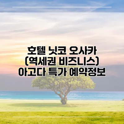 호텔 닛코 오사카 (역세권 비즈니스) 아고다 특가 예약정보