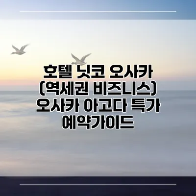 호텔 닛코 오사카 (역세권 비즈니스) 오사카 아고다 특가 예약가이드