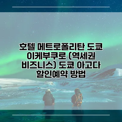 호텔 메트로폴리탄 도쿄 이케부쿠로 (역세권 비즈니스) 도쿄 아고다 할인예약 방법