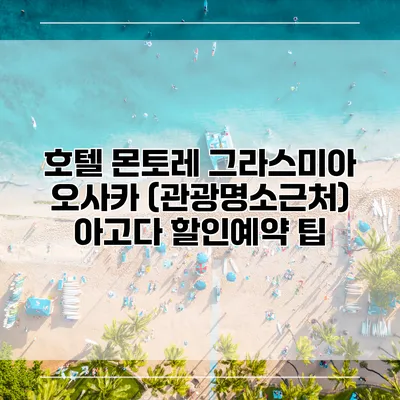 호텔 몬토레 그라스미아 오사카 (관광명소근처) 아고다 할인예약 팁