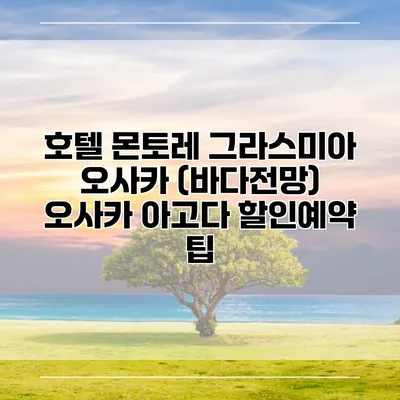 호텔 몬토레 그라스미아 오사카 (바다전망) 오사카 아고다 할인예약 팁