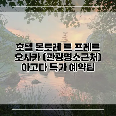 호텔 몬토레 르 프레르 오사카 (관광명소근처) 아고다 특가 예약팁