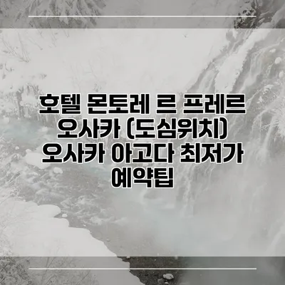 호텔 몬토레 르 프레르 오사카 (도심위치) 오사카 아고다 최저가 예약팁