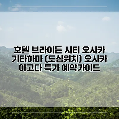 호텔 브라이튼 시티 오사카 기타하마 (도심위치) 오사카 아고다 특가 예약가이드