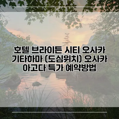 호텔 브라이튼 시티 오사카 기타하마 (도심위치) 오사카 아고다 특가 예약방법