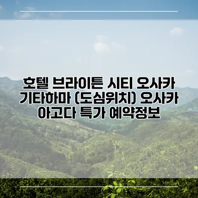 호텔 브라이튼 시티 오사카 기타하마 (도심위치) 오사카 아고다 특가 예약정보