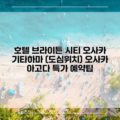 호텔 브라이튼 시티 오사카 기타하마 (도심위치) 오사카 아고다 특가 예약팁