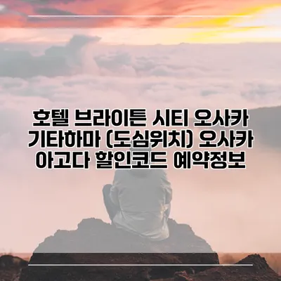 호텔 브라이튼 시티 오사카 기타하마 (도심위치) 오사카 아고다 할인코드 예약정보