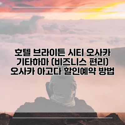 호텔 브라이튼 시티 오사카 기타하마 (비즈니스 편리) 오사카 아고다 할인예약 방법