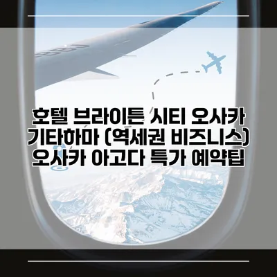 호텔 브라이튼 시티 오사카 기타하마 (역세권 비즈니스) 오사카 아고다 특가 예약팁