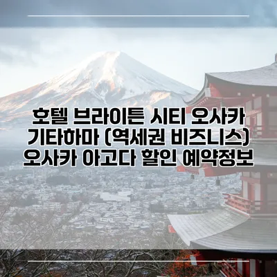 호텔 브라이튼 시티 오사카 기타하마 (역세권 비즈니스) 오사카 아고다 할인 예약정보
