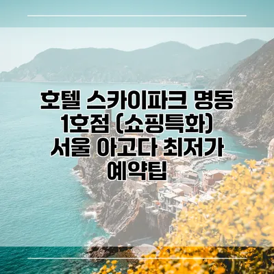 호텔 스카이파크 명동 1호점 (쇼핑특화) 서울 아고다 최저가 예약팁
