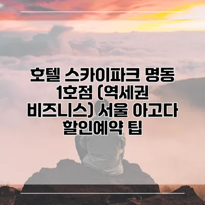 호텔 스카이파크 명동 1호점 (역세권 비즈니스) 서울 아고다 할인예약 팁