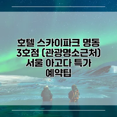 호텔 스카이파크 명동 3호점 (관광명소근처) 서울 아고다 특가 예약팁