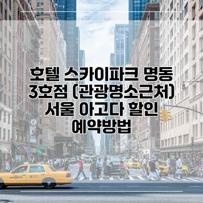 호텔 스카이파크 명동 3호점 (관광명소근처) 서울 아고다 할인 예약방법