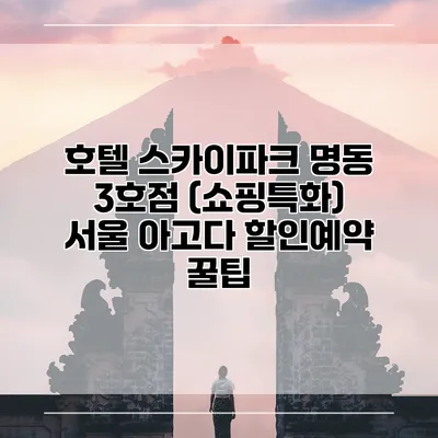 호텔 스카이파크 명동 3호점 (쇼핑특화) 서울 아고다 할인예약 꿀팁
