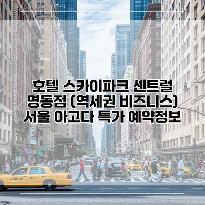 호텔 스카이파크 센트럴 명동점 (역세권 비즈니스) 서울 아고다 특가 예약정보