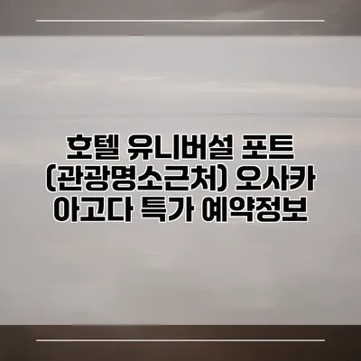 호텔 유니버설 포트 (관광명소근처) 오사카 아고다 특가 예약정보