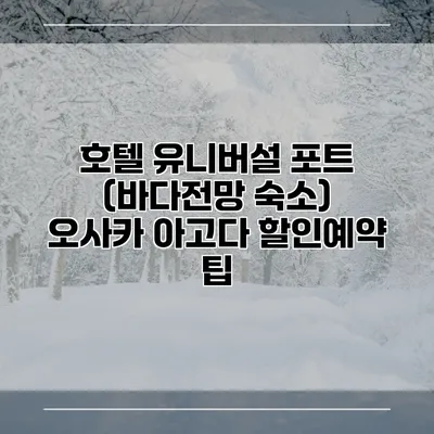 호텔 유니버설 포트 (바다전망 숙소) 오사카 아고다 할인예약 팁